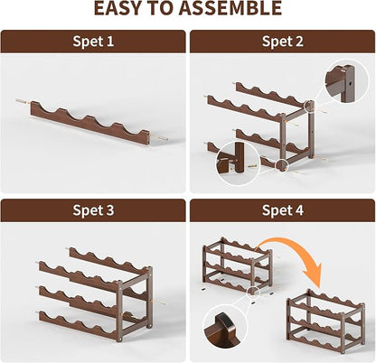 Wine Rack, Bamboo Wine Racks Countertop, Sturdy Wine Rack - Image 7