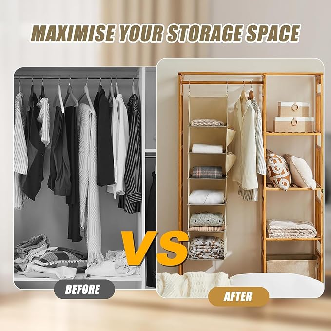 Hanging Closet Organizer 6-Shelf, and Accessories, Closet Organizers and Storage - Image 6