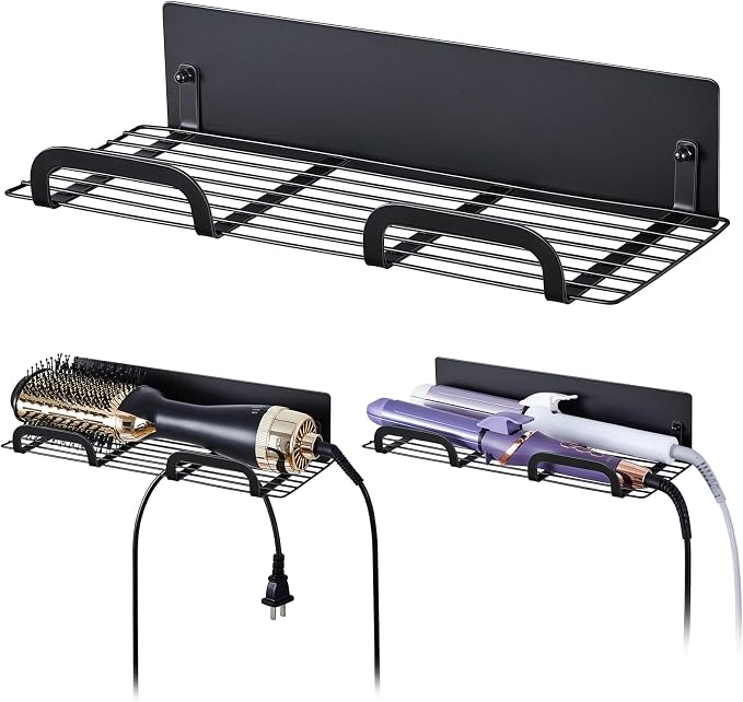 Straighteners Holder Wall Mounted Metal Hair Dryer Holder by WAYASI