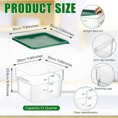 FoldTier 2 Pieces Square Food Storage Containers Polycarbonate Clear food - Image 2