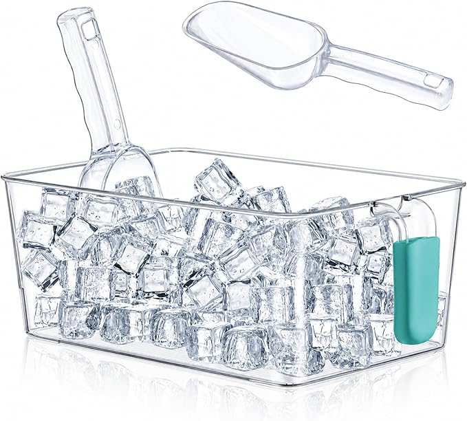 Havawish Ice Bin and Flexible Scoop Set Plastic Freezer Ice Bin by Havawish