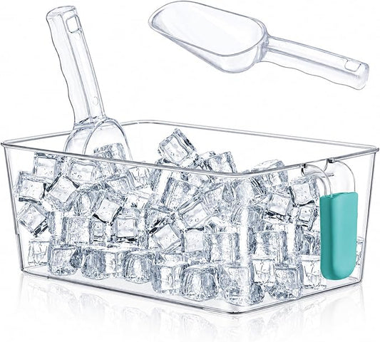Havawish Ice Bin and Flexible Scoop Set Plastic Freezer Ice Bin by Havawish