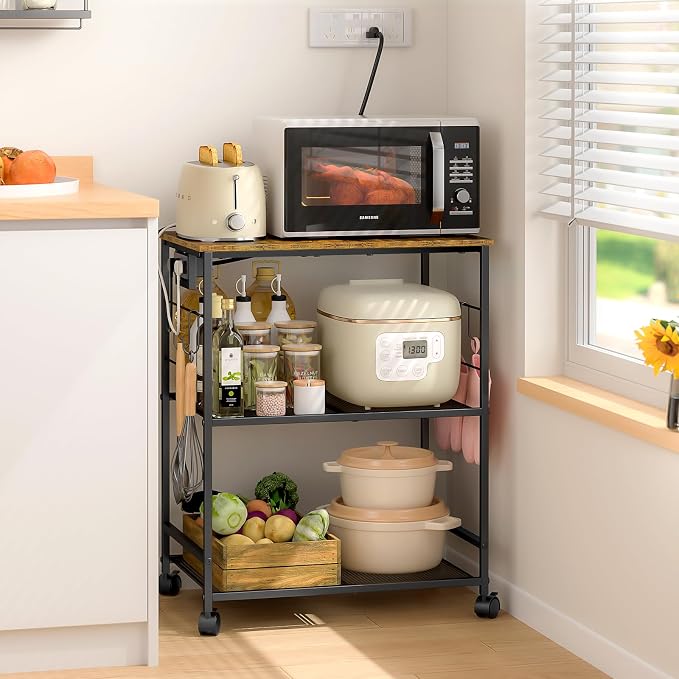 ThreeHio Rolling Kitchen Microwave Cart by ThreeHio