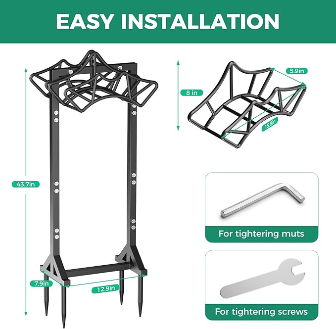 Garden Hose Holder Holds 2 * 160Ft Hoses, Heavy-Duty Freestanding Hose Holder - Image 8