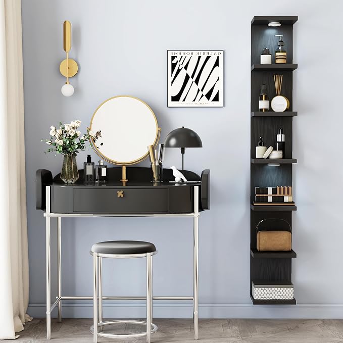 Fixwal Black Shelves 7 Tier Wall Mounted Shelf Unit Floating Shelves - Image 7