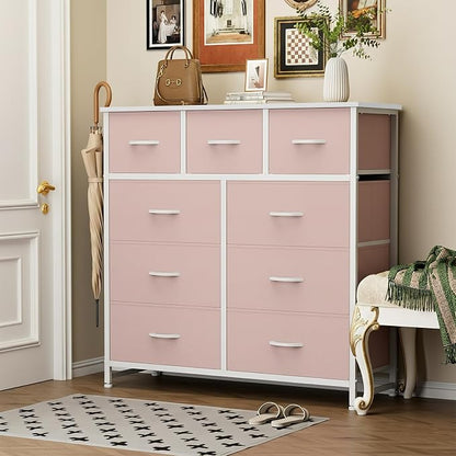 Sweetcrispy 9 Drawer Fabric Dresser Storage Tower - Image 2