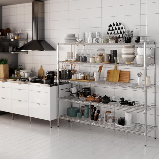 18" Deep x 72" Wide x 64" Height Wire Shelving Kit | 5-Tier | NSF Commercial - Image 2