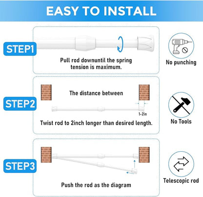 6 Pack Small Tension Rod 12 to 19 Inch Adjustable Tension Curtain Rod Mini - Image 7
