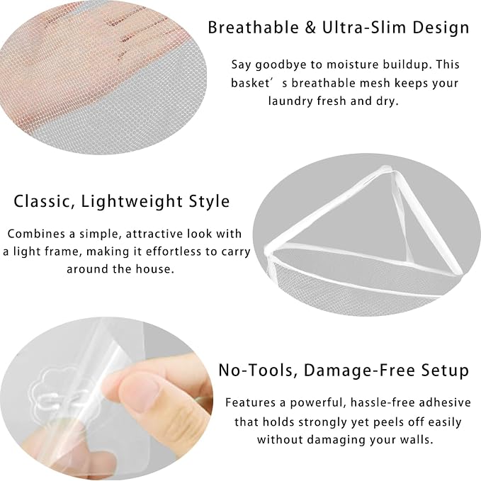 Foldable Laundry Basket with Handles, Portable Round Laundry Bag, - Image 3