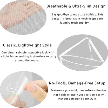 Foldable Laundry Basket with Handles, Portable Round Laundry Bag, - Image 3