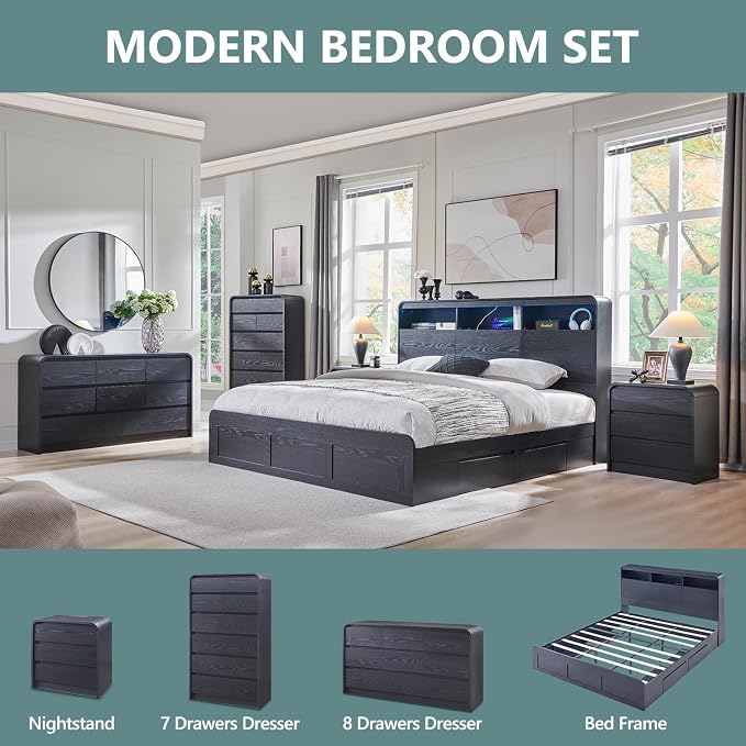 25" Tall Modern Nightstand - Image 7