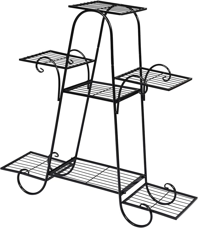 Giantex 7 Tiers Metal Plant Stand Flower Pots Holder, Plant Display Rack - Image 8