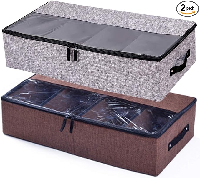 AARAINBOW 2 Packs Foldable Under Bed Shoes Organizer by AARAINBOW