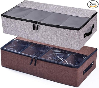 AARAINBOW 2 Packs Foldable Under Bed Shoes Organizer by AARAINBOW