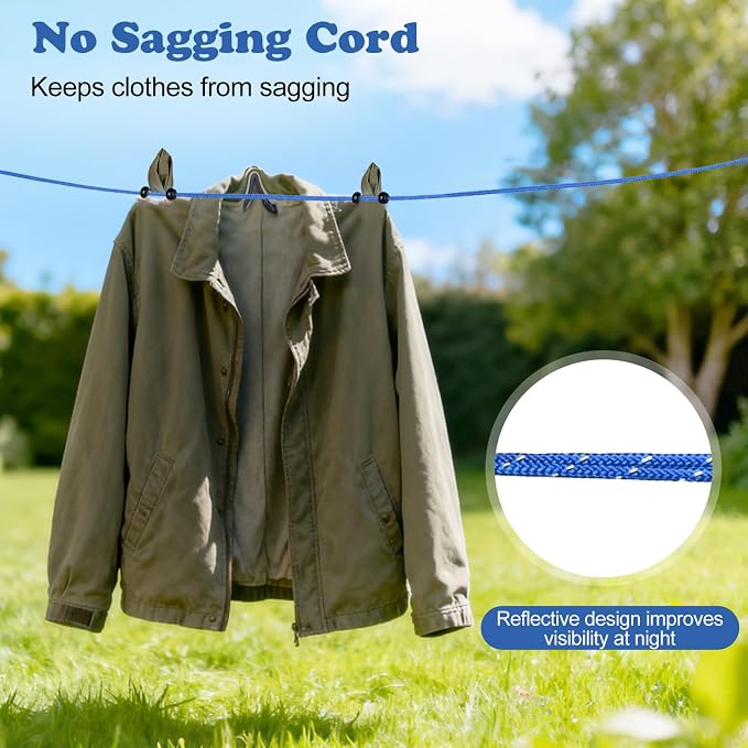 2 Pack Travel and Camping Clothesline - Image 4