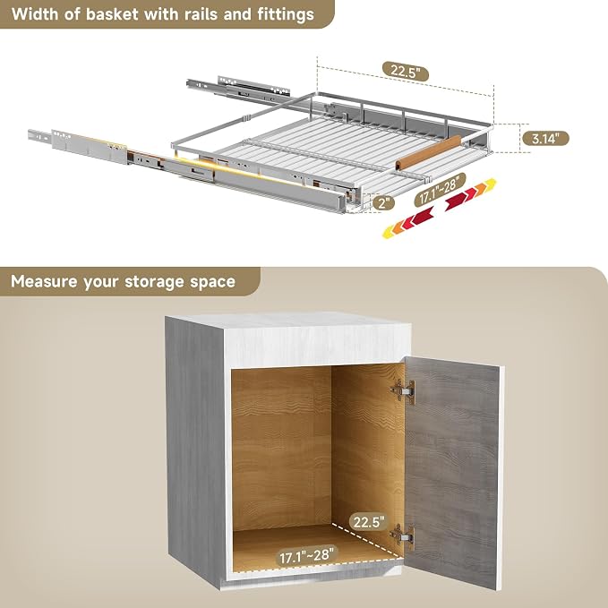 2 Pack Expandable Pull Out Cabinet Organizer，Side Mounting - Image 2