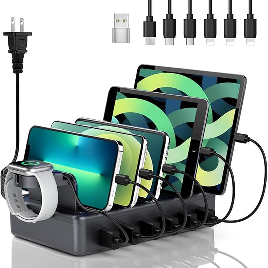 Charging Station for Multiple Devices, 6 in 1 Charger Station Multiple Charging by Honcila