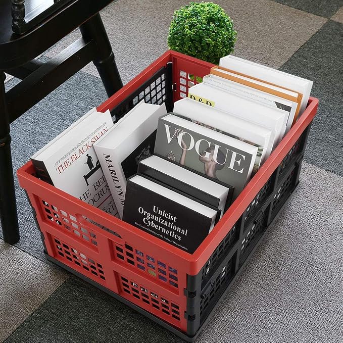 Obstnny 34 Quart Collapsible Storage Bins, Stackable Milk Crate, 3 Packs - Image 3