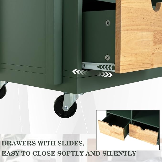 PHI VILLA Kitchen Island Cart on Wheels - Image 5