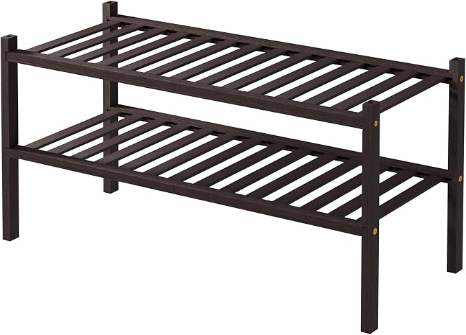 ROMGUAR CRAFT 2 Tier Bamboo Shoe Rack - Image 8