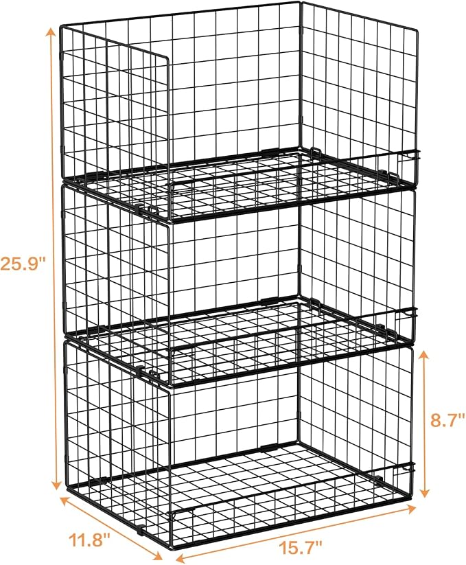 Yociyoga 3-Tier Stackable Closet Organizers and Storage Shelves, Foldable - Image 8