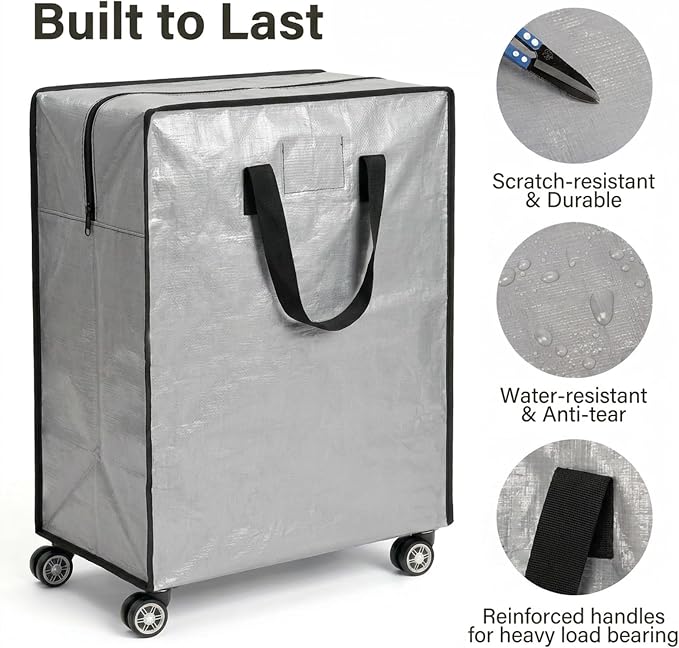 Oversized Wheeled Moving Bags, Heavy-Duty Zippered Tote - Image 4