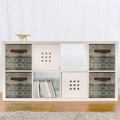 Sorbus Foldable Storage Cube Basket Bin, Rustic Wood Grain Print - Image 7