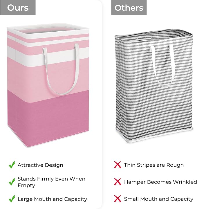 HomeHacks 2 Pack Large Laundry Baskets, Waterproof, Freestanding Laundry Hampers - Image 3
