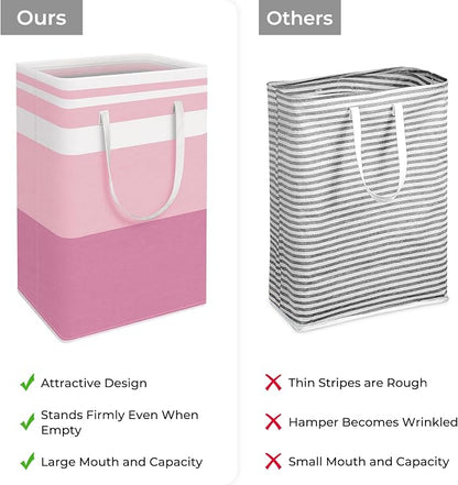 HomeHacks 2 Pack Large Laundry Baskets, Waterproof, Freestanding Laundry Hampers - Image 3