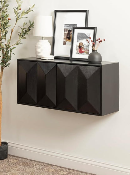 Kate and Laurel Ranier Modern Wooden Two-Door Wall Cabinet, Decorative Storage - Image 5