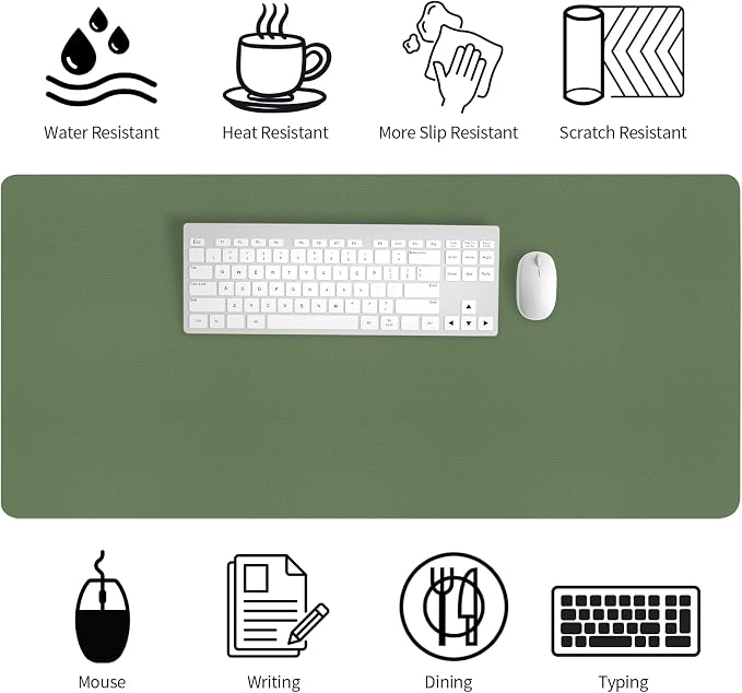 Bloss Olive Green Desk Mat 35.4" x 15.7", Desk Matt - Image 5