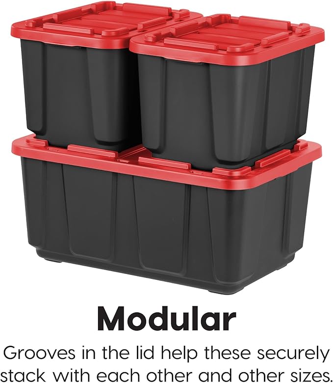 IRIS USA 27 Gallon Heavy Duty Truck Bed Toolbox Storage Tote Bins - Image 5