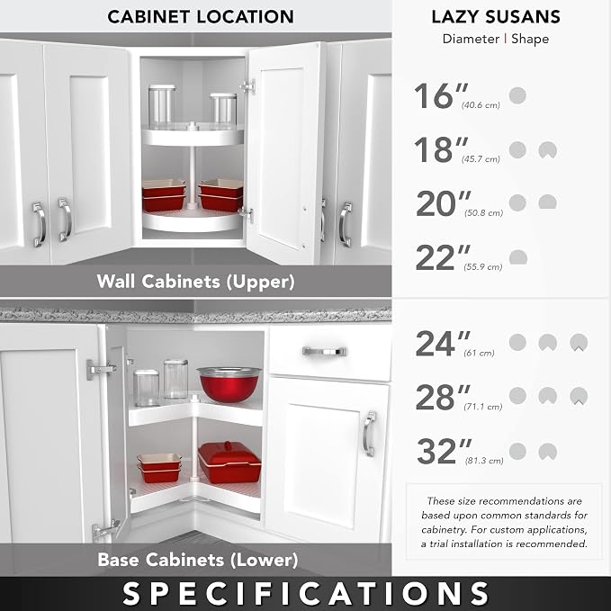 Rev-A-Shelf 2 Tier Pie-Cut Lazy Susan - Image 4