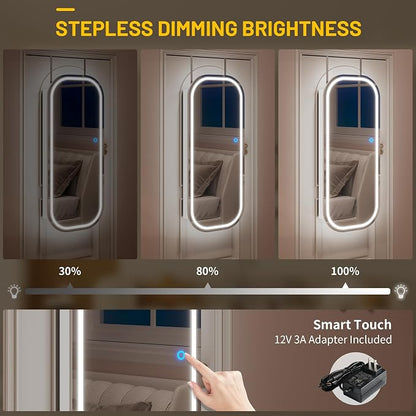LVSOMT LED Mirror Jewelry Cabinet, Wall/Door Mount Jewelry Mirror Organizer - Image 4