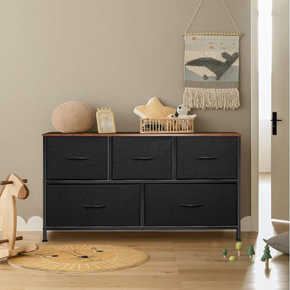 Dresser for Bedroom with 5 Drawers, Chest of Drawers, Storage Drawers Organizer - Image 8