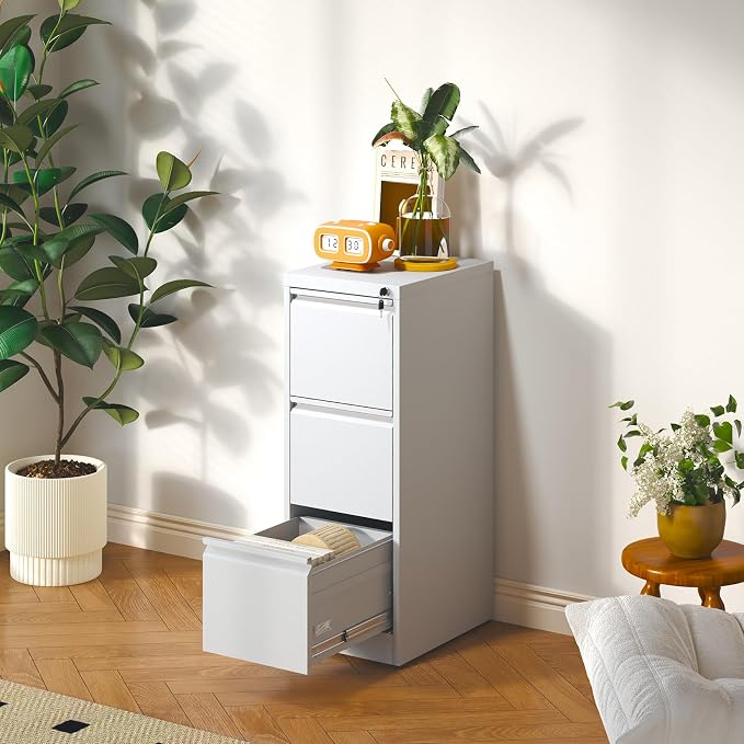 3 Drawer File Cabinet, Metal Vertical Filing Cabinet - Image 2