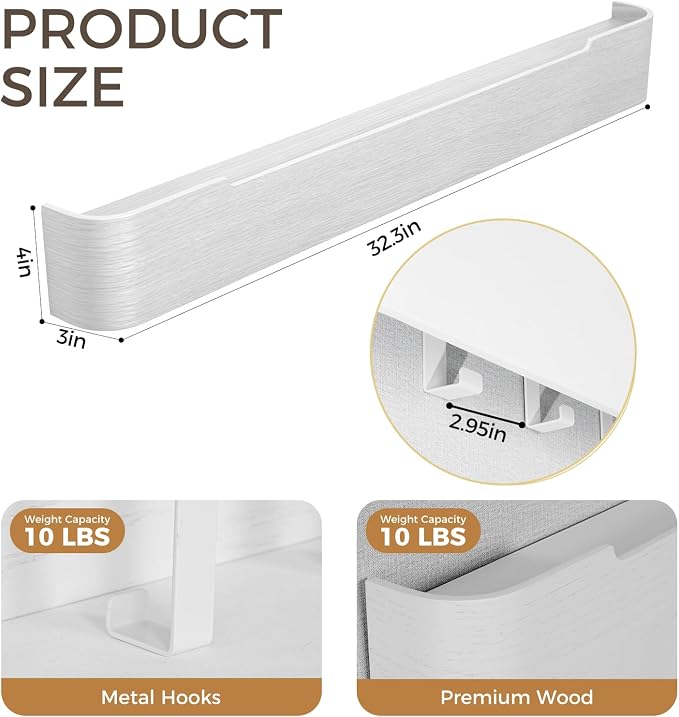 Wall Coat Rack Floating Shelves Modern Coat Rack Wall Mount - Image 2