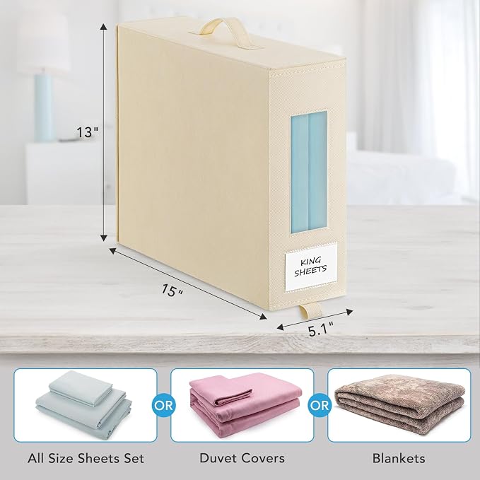 3 Pcs Bed Sheet Organizers and Storage, Large Size Sheet Set Organizers Duvet - Image 4