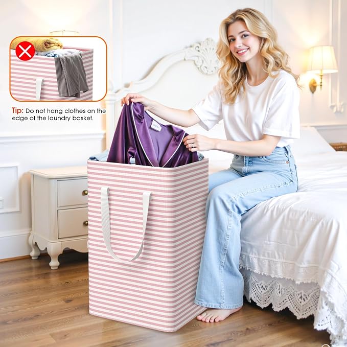 3 Pack Large Laundry Basket, Waterproof & Freestanding Laundry Hamper, - Image 4