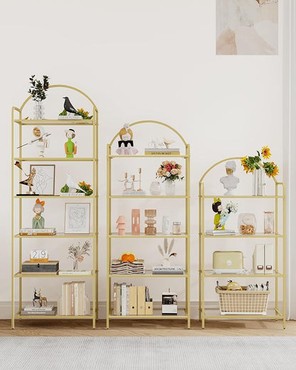 Hzuaneri Bookcase Bookshelf, Tempered Glass Bookshelves | Slim Shelving Unit - Image 8