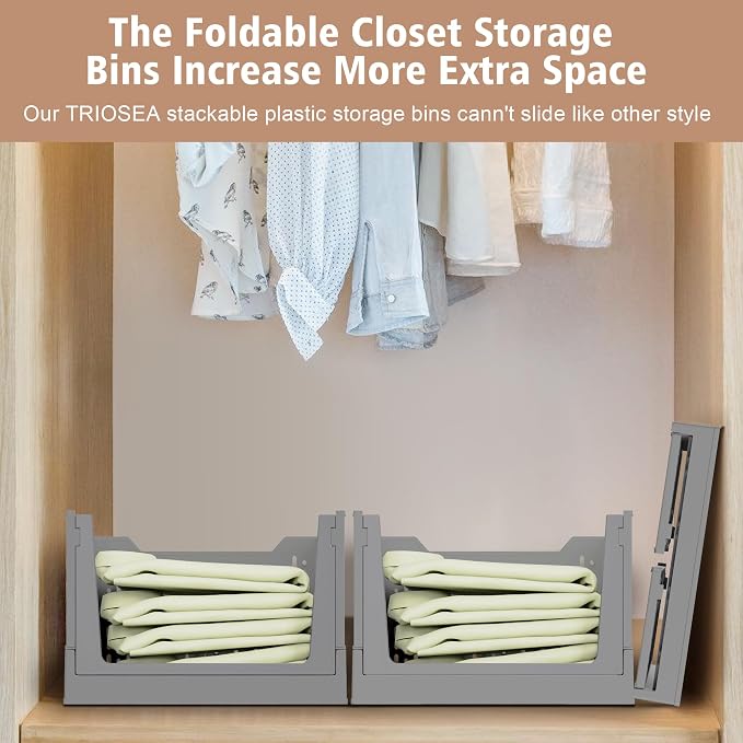 Stackable Storage Bins, Foldable Closet Organizers and Storage Bins Box - Image 4