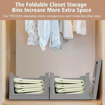 Stackable Storage Bins, Foldable Closet Organizers and Storage Bins Box - Image 4