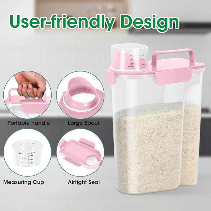 TBMax Airtight Rice Container 10 Lbs, Cereal Dispenser, Pet Cat Dog Food - Image 5