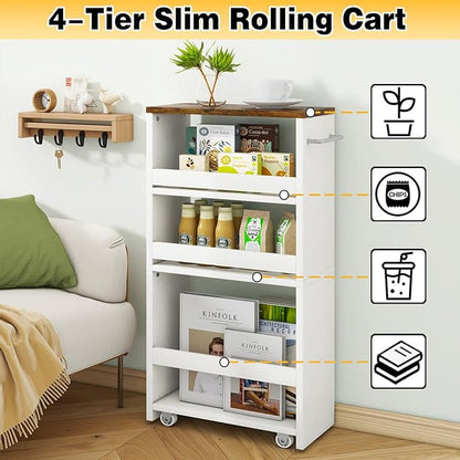 IBUYKE Slim Storage Cart 5.9" W, Rolling Organizer Trolley - Image 6