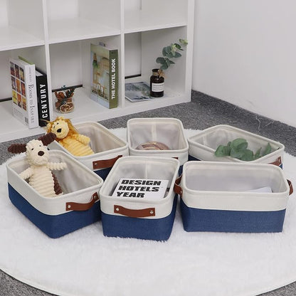 HNZIGE Small Baskets for Storage Fabric Storage Baskets for Shelves, Foldable - Image 2