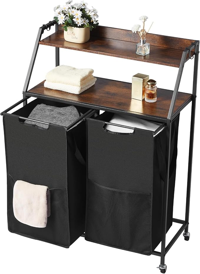 VEVOR 2 Tiers Laundry Sorter, Tall Laundry Hamper - Image 9