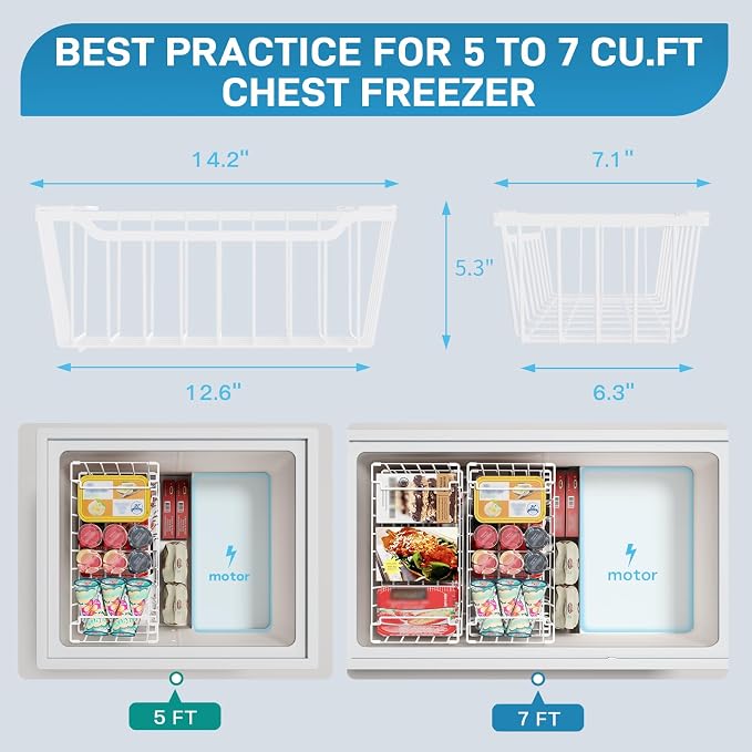 SUNALLY Freezer Organizer Bins, 8 Pack Chest Freezer Organizer Stackable - Image 2