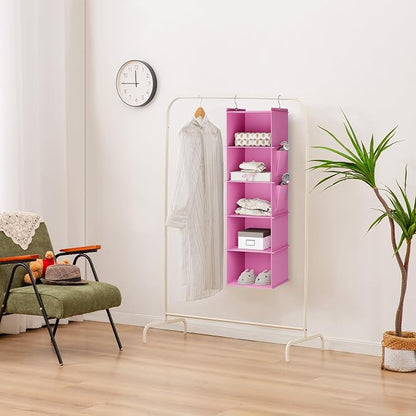 YOUDENOVA Hanging Closet Organizer, 5-Shelf Closet Hanging Storage Shelves - Image 2