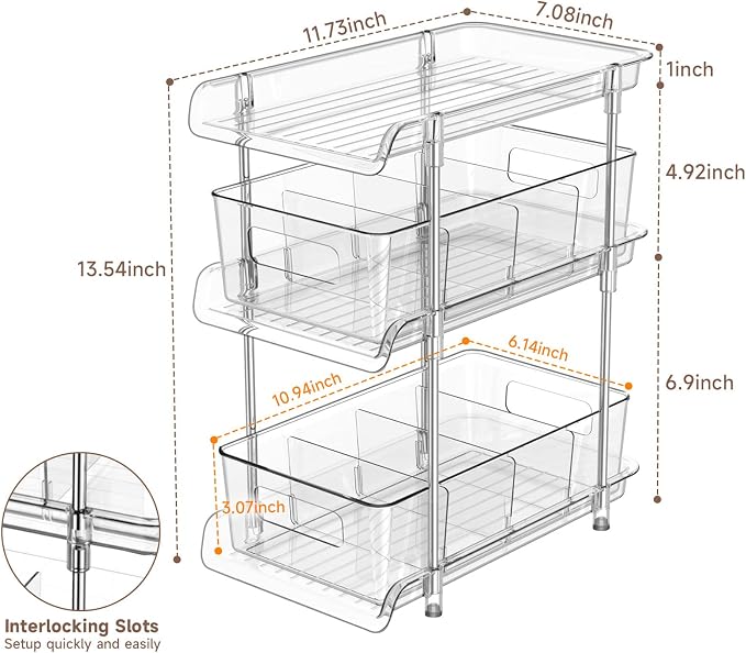 3 Tier Clear Bathroom Organizer - Image 3
