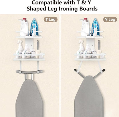 VINAEMO Ironing Board Hanger Wall Mount, 2-Layer Iron and Ironing Board Holder - Image 2
